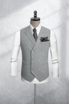 Bộ Suit Xám Rêu Nhạt Hoạ Tiết Kẻ Modern Fit TGS386